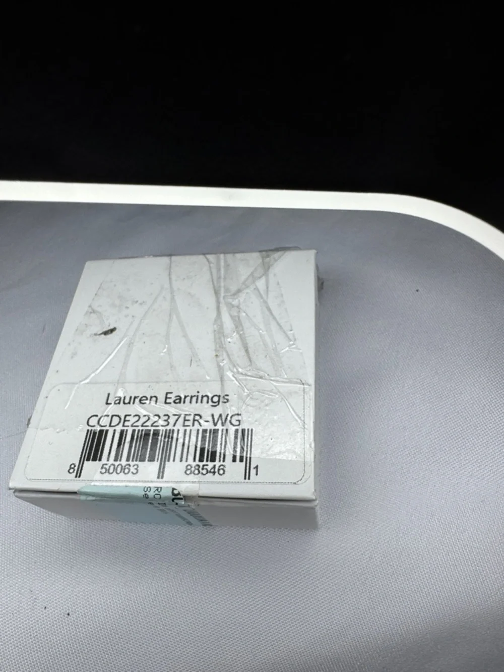 Cate & Chloe Silver Tone Hoop Earrings Rhinestone Gift Box